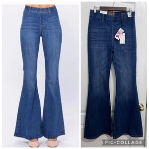 Judy Blue Dark Blue high waist pull on flare jeans size 9/29